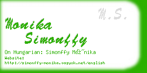 monika simonffy business card